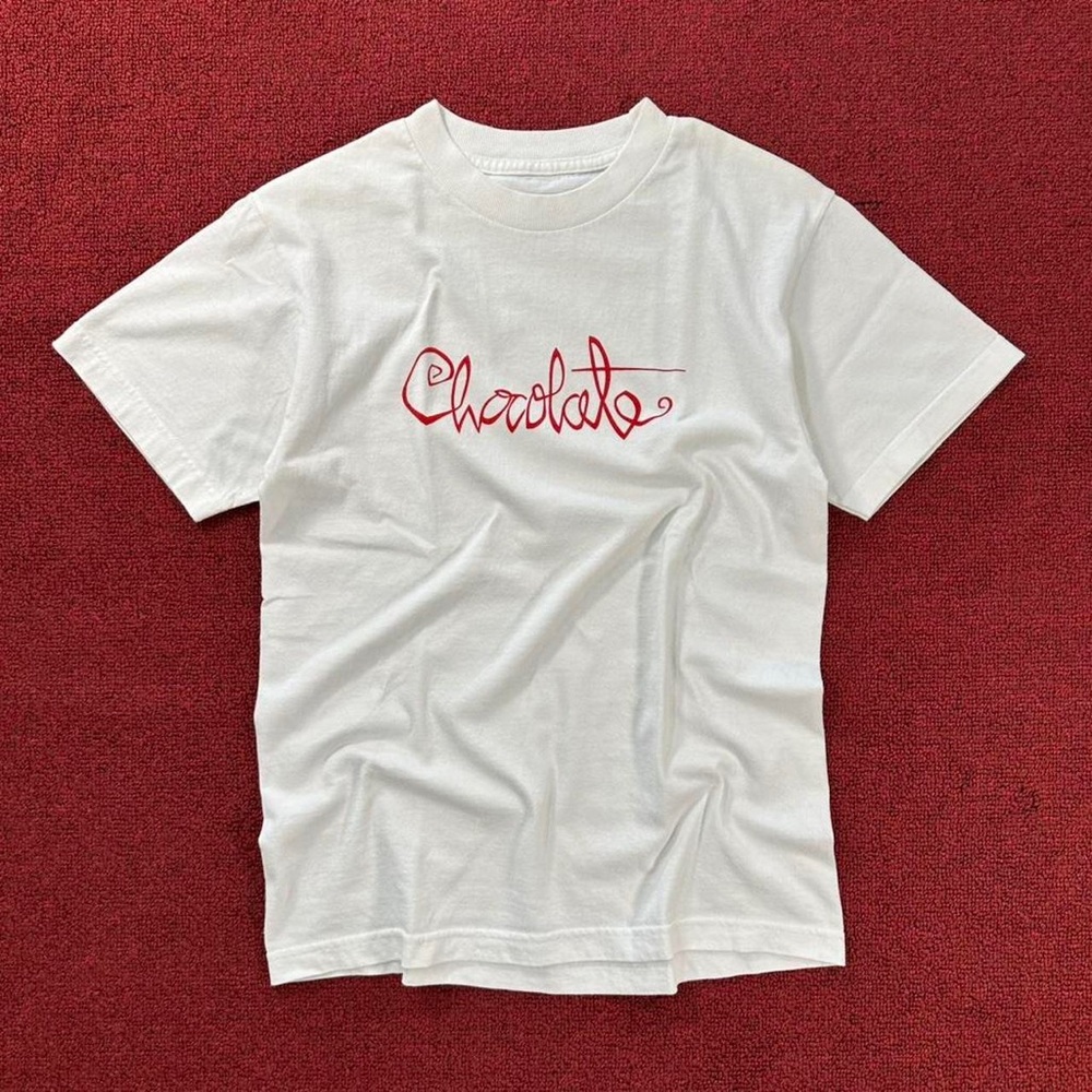 Glam White Tee with Red Script